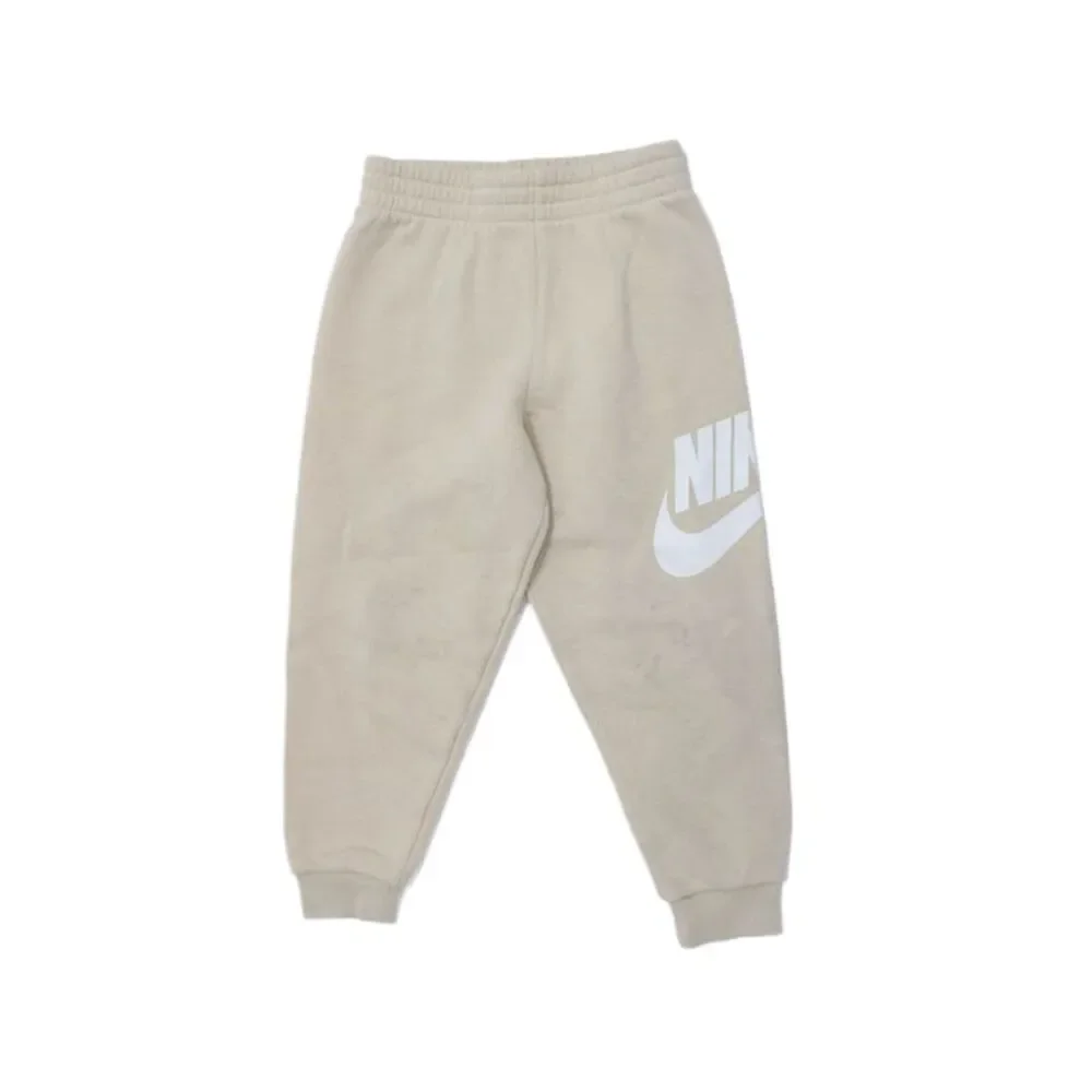 Nike Unisex Kids Elastic Waist Tapered Sweatpants Cream Size M